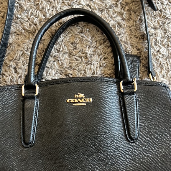 COACH F57527 SMALL MARGOT CARRYALL CROSSGRAIN LEATHER BLACK - Picture 10 of 16